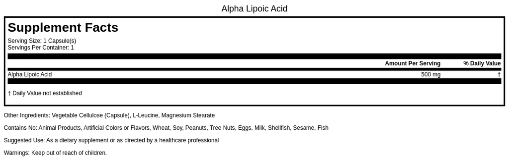 Alpha Lipoic Acid